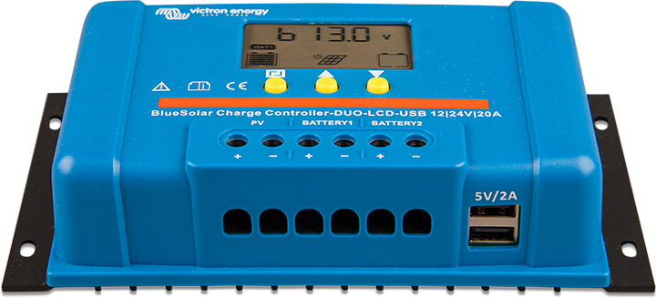 Victron Energy BlueSolar PWM Charge Controller (DUO) LCD&USB – 12/24V 20A Solar Charge Controller 4 Victron Energy BlueSolar PWM Charge Controller (DUO) LCD&USB – 12/24V 20A Solar Charge Controller - Image 2